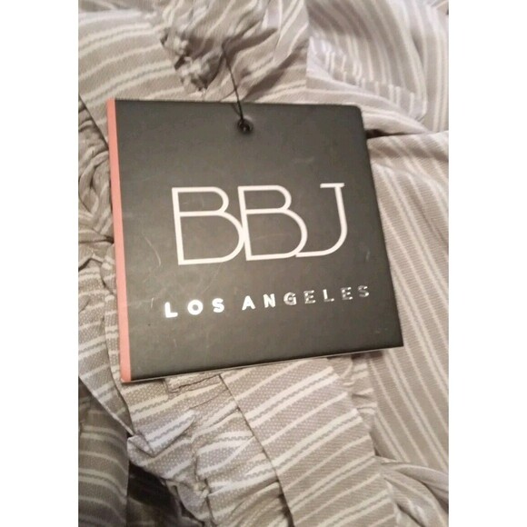 NWT BBJ SIZE  XL LIGHTWEIGHT STRIP PANTS POCKETS TIE PULLON ELASTIC BOTTOM LEGS - Picture 4 of 4